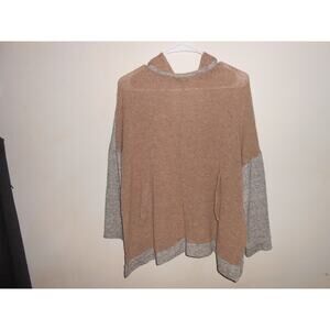 Zara W & B Gray Beige Knit Pullover Hoodie Jacket S 48"‎ Chest Warm Boxy